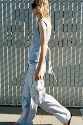 Loose Multi Pocket Trousers Retro Mid-Waist Overalls Jeans